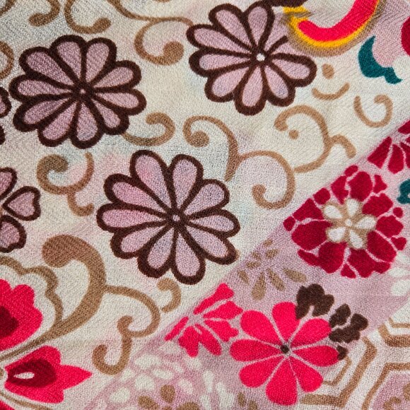 NWT 100% Wool Wrap Scarf Colorful - Picture 5 of 7